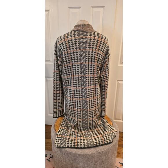 Hem & Thread Long Patterned Duster Cardigan Size L - Picture 2 of 5